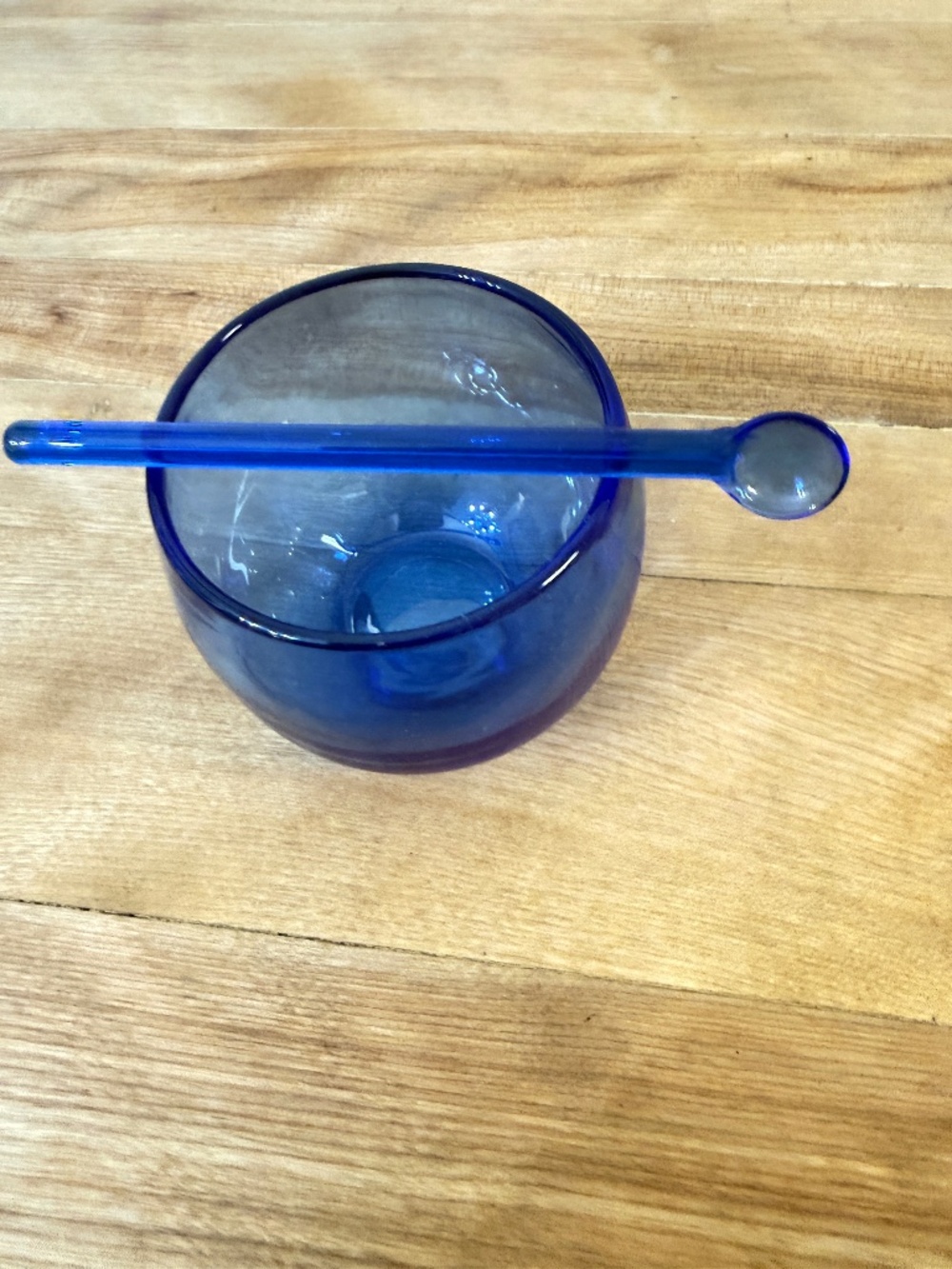 Vintage Cobalt Blue Glass Roly Poly